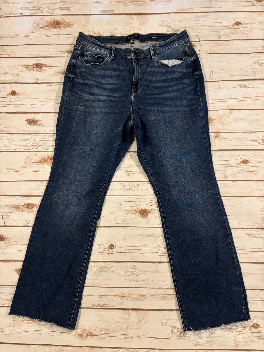 Judy Blue Mid-Rise Raw Hem Boot Cut Size 18W